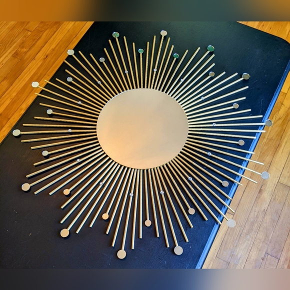 35” GOLD Glamorous Sunburst Mirror with Tiny Mirrors Decorative Wall M… - Picture 2 of 5
